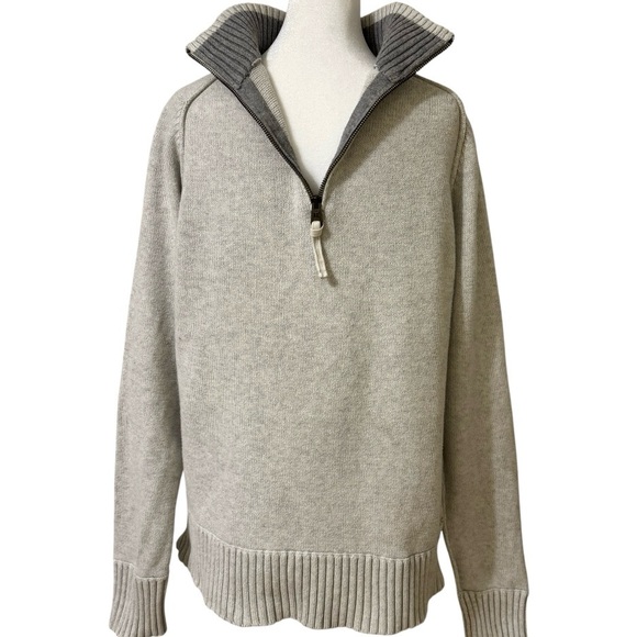 American Eagle Outfitters Gray Quarter-Zip Sweater Sz Medium - Picture 2 of 11